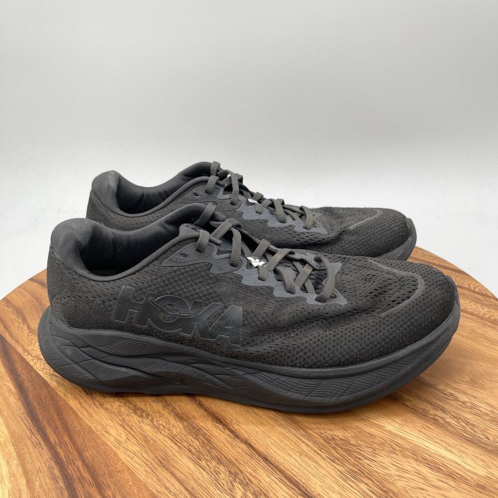 Hoka One One Rincon 4 Shoes Mens Size 9.5 2E Black Running Comfort Walking Gym